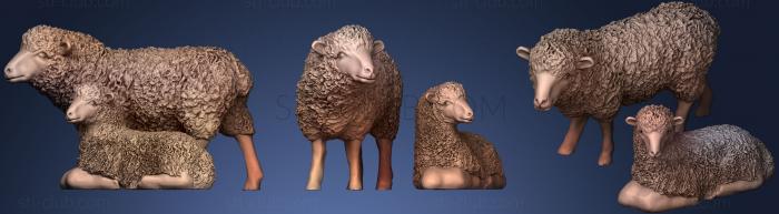 3D model shepherd and sheep (STL)